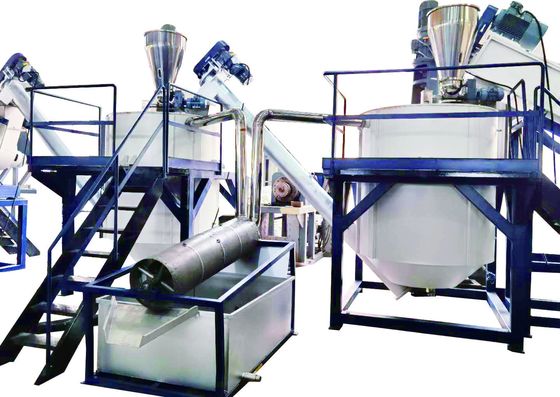 Линия для мытья PET-бутылок с управлением Siemens PLC для переработки пластиковых бутылок на 500-3000 кг/ч при 490 кВт